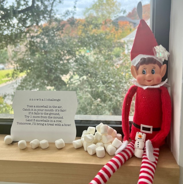 Elf on the shelf marshmallow challenge poem