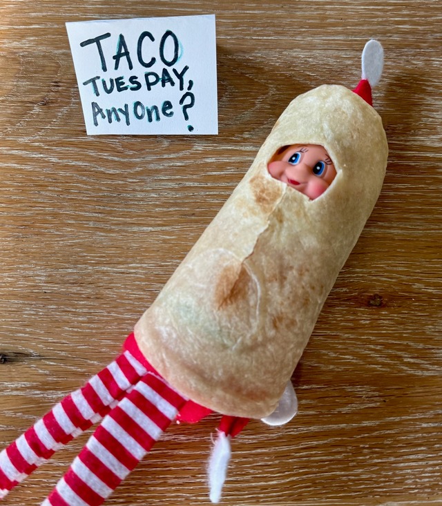 Taco Tuesday easy elf on the shelf idea